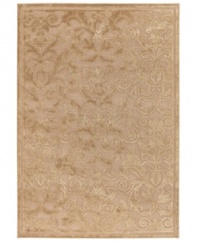 Enhance your decor with the oh-so-luxe look of Couristan's Pave Vintage Damask rug. Woven of a soft blend of viscose, silk and chenille for an unbelievably plush feel and a high-low carved effect, the rug features an elegant damask motif rendered in a luminous pearl shade, adding a touch of vintage-inspired glamour to any space.