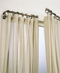 Let the sun shine in, or even bask in the shade with the Ball Swing curtain rod. This horizontal rod swings open and closed, putting you in control of room brightness.