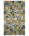 A tiled mosaic of colors makes this fun piece a fantastic accent for the home. Hand-carved accents give the piece a uniquely textured feel that is soft and incredibly durable. Crafted from a soft blend of durable synthetic fibers.