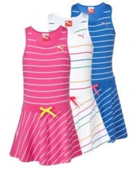 She'll still sport style no matter how active she is in this striped tank dress from Puma.