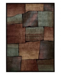 Blocks of bold, blended color build a spectacular design that's rich in artistic expression. This Nourison rug is made with exclusive, premium-quality Opulon(tm) yarns to create a densely woven and strikingly luxurious pile that provides years of fade-free style. Hand-carved details add textural interest.