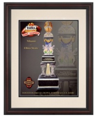 As impressive as the game fought back in 2003, this framed program cover showcases the glorious trophy won by college football's finest. The final score? Ohio State: 31; Miami: 24.