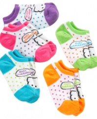 Celebrate each day. She'll do just that in a pair of these brightly colored day of the week socks from this Hello Kitty five pack.