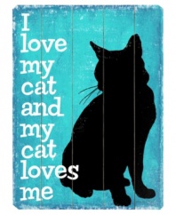 Here kitty kitty. This distressed wooden sign with art by Lisa Weedn makes any home feel especially pet friendly.