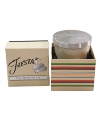Yet another reason to love Fiesta, this ivory candle infuses your den, kitchen or bath with the sweet, calming scent of vanilla. A metal lid embossed with the style icon's famous flamenco dancer caps it all off. With a coordinating gift box.