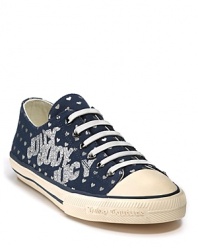 Juicy Juicy Juicy says it all with these playful, printed canvas shoes featuring elastic laces and rubber cap toes.