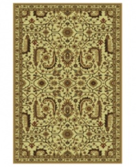 This traditionally styled rug from the St. Lawrence collection relies on timeless design to convey its stunning message. With an elaborate network of vines, blossoms and leaves woven into a tan field, the unique rug brings classic grace and elegance into your home.