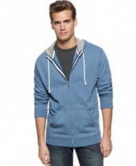 Pop the hood on casual weekend style with this soft slub hoodie from Club Room.
