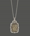 Shapely style and a hint of sparkle. This intricate rectangular pendant by Le Vian features stunning round-cut chocolate diamonds (1-1/10 ct. t.w.) and white diamonds (1/3 ct. t.w.). Setting and chain crafted in 14k white gold. Approximate length: 18 inches. Approximate drop: 1-1/5 inches.