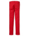 These go-to Aqua jeans boast a trend-right skinny silhouette with the kick of a cherry red hue.