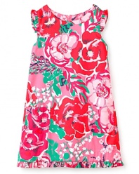 Oversized rose prints add a dash of drama to this lovely shift dress from Lilly Pulitzer.