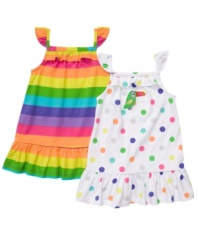 Color coded. Style and comfort come easy with one of these bright dresses from this Carter's 2-pack.