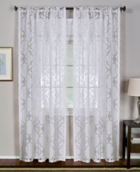 Featuring an iron-work motif inspired by the gates of Rome, the Motego window panel brings modern elegance to your home. Display alone or layer with your favorite solid panels. Semi-sheer; pole top construction.