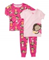 She'll have sweet slumber in this three-piece sleep set from Carters. A short-sleeved or long-sleeved shirt makes sure she'll be just the right temperature while snug fit pants keep her warm and comfortable all night long.