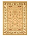 A fine finish for your living space. This Safavieh area rug comes alive with beautiful floral, vine and latticework detailing, all captured in goes-with-anything shades of beige. Crafted from soft polypropylene, this rug radiates timeless allure with the added convenience of easy-care construction.