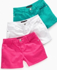 Brighten up her set of basics just in time for summer with these colorful shorts from Baby Phat. (Clearance)