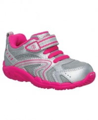 Your little one will look sleek and feel comfortable in these stylish sneakers from Stride Rite.