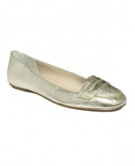 Impeccable style is your command. Nine West's Open Sesame flats are a slim, shiny version of the classic penny loafer.