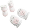 Carter's Hosiery Baby-Girls Infant Bootie Mitten Set, Pink/White, Newborn