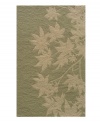 At one with its surroundings, this indoor/outdoor rug from Momeni features a leafy motif set in warm, natural tones.  Hand-hooked polypropylene is surprisingly soft, enduringly bright and always easy to clean -- just hose it down and enjoy years of unique style.