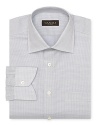 Canali Silver Small Check Dress Shirt - Slim Fit, Barrel Cuff