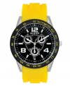 Lively yellows amp up the energy on this sporty watch from Unlisted.