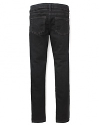 She'll rock the house in these chic Joe's Jeans skinny jeans with a cool black wash and metallic back logo.