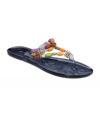 Super bright. Penny Loves Kenny's Urbanna jelly thong sandals feature colorful decorative detailing on the thong straps.