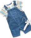 Keep him a little bit country in this sweet henley shirt and shortall set from First Impressions.