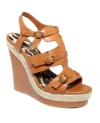 Leather and espadrille, buckles and straps. Jessica Simpson's Mack wedge sandals are a mixed bag of beauty.