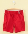 Keep his summer style simple and comfortable with these convenient cargo shorts from First Impressions.