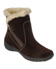 The Naturalizer Videena Boots add their own angle to the cold weather bootie with their slanted zipper accent, cuddly fleece-look lining and smart squared toe,