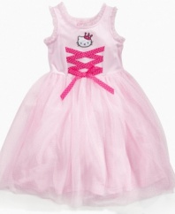 Please her majesty with this whimsical ballerina dress from Hello Kitty.