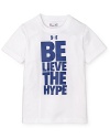 Under Armour's text printed tee lends a sporty look to active youth.
