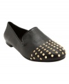 Steven by Steve Madden takes a classic men's style and spins it into a funky fashion statement for the girls. The Melter smoking flats feature tough girl attitude with studs at the toe.