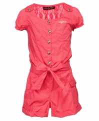 It's the little things. Details like lace dress up this romper from Baby Phat to give her superstar style.