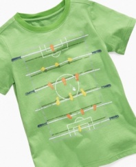 Kick it. He'll love hanging out in this funky graphic t-shirt from Greendog, a unique look for weekday wear.