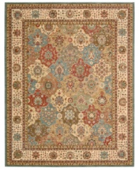 A multicolored swirl of florals upon florals and immaculate craftsmanship create an atmosphere of classical refinement with the Persian Legacy rug. Machine woven from the highest quality wool on a state-of-the-art loom for modern luxury.