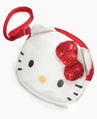 She can keep a hold on her funds in a fashionable way with this coin purse wristlet from Hello Kitty.