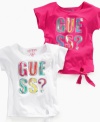 There's no question she'll add some hipness to her style rotation with this oversize tie-front tee from Guess.
