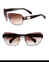 Square-shaped metal aviator sunglasses with plastic temples. UV 400 lens 100% UV protective Made in Italy
