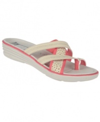Comfort and cuteness. Together in one shoe. Dr. Scholl's wedge sandals feature an athletic bottom and a flex sole.