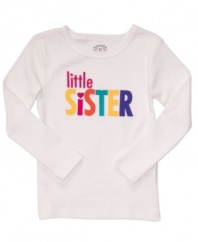 She can show off her adorable admiration for her big sister with this cute tee from Carter's.