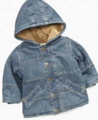 Denim makes this cute jacket from First Impressions a classic. Dress him up when the temperature goes down.