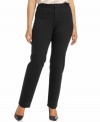Tailored styling, seamed details and stylish ponte knit combine in these chic plus size pants from INC.