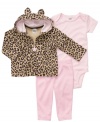 What an adventure! Get her ready for any encounter with this adorable 3-piece bodysuit, hoodie and pant set from Carter's.