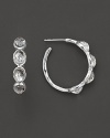 From the Silver collection, four-clear quartz cameo stones on sterling silver hoops. Designed by Ippolita.