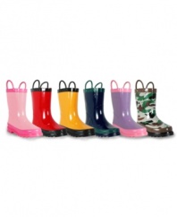 Blame it on the rain! You won't be able to get him inside with this super-fun puddle-jumping rain boots from Western Chief.