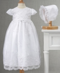 Your beautiful girl needs a dress to match for such a special occasion. She'll look priceless in this christening gown from Lauren Madison.