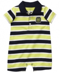 Everyone will know just how much he's loved in one of these stylishly striped rompers from Carter's.